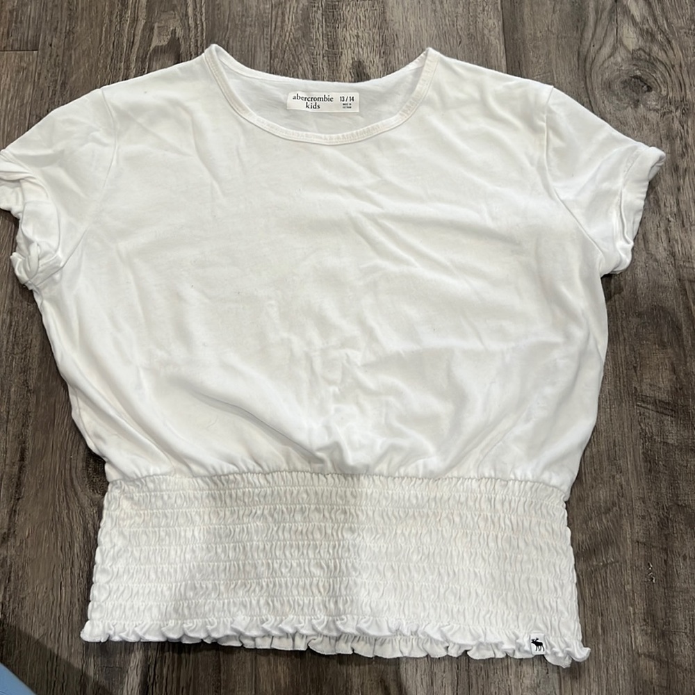 euc abercrombie kits white shirt size 13/14